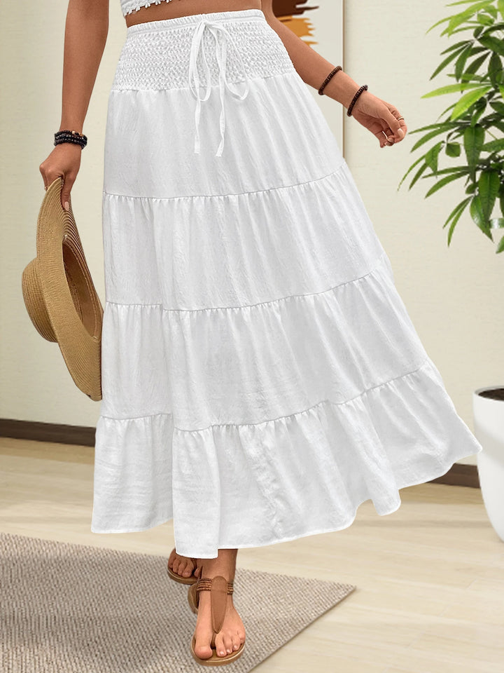Bohemian Ruffle High-Waist Skirt