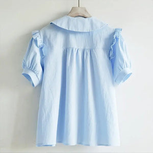 Blue Korean Spring Blouse
