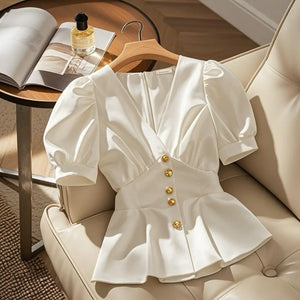 Elegant Retro Slim Blouse