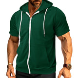 Slim Zip Short-Sleeve Hoodie