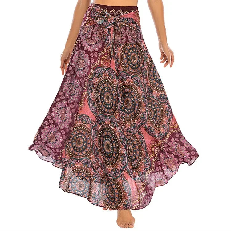 Boho Floral Long Skirt