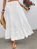 Bohemian Ruffle High-Waist Skirt