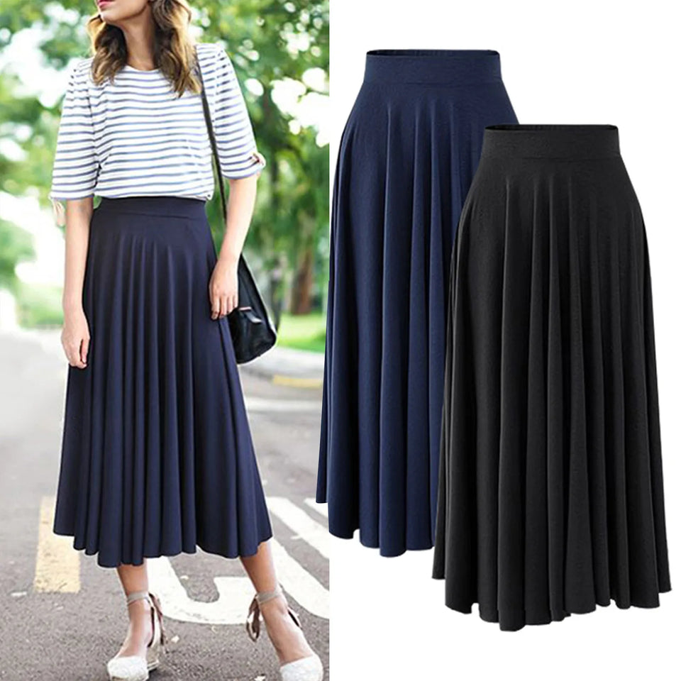 High-Waist Pleated Skirt