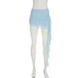 Ruffled Mesh Mini Skirt