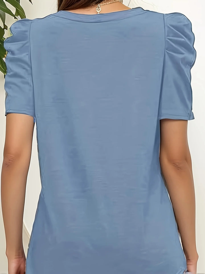 Casual Puff Sleeve Tee