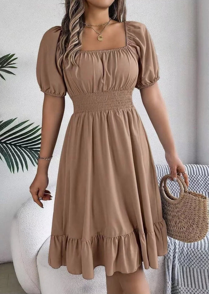 Square Neck Lotus Dress