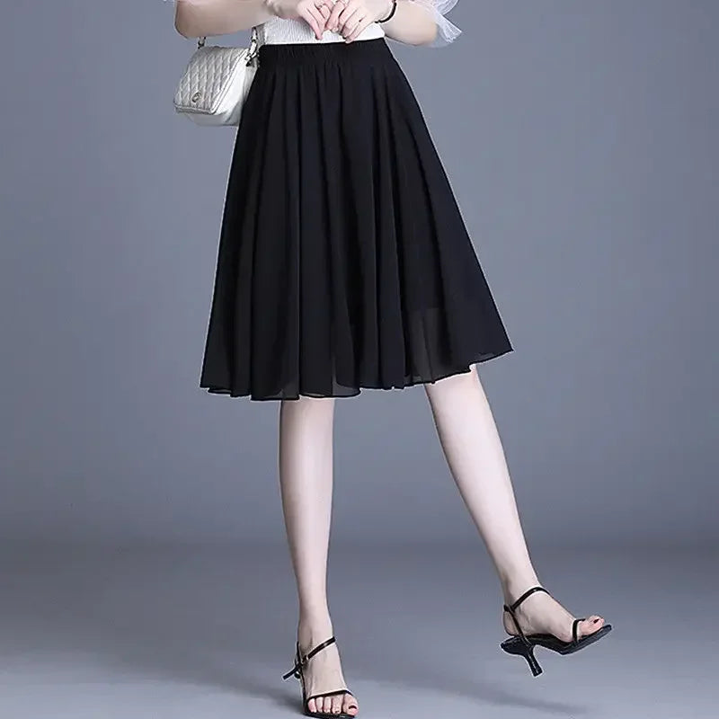 Chiffon A-Line Mini Skirt
