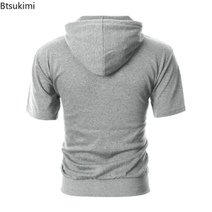 Slim Zip Short-Sleeve Hoodie