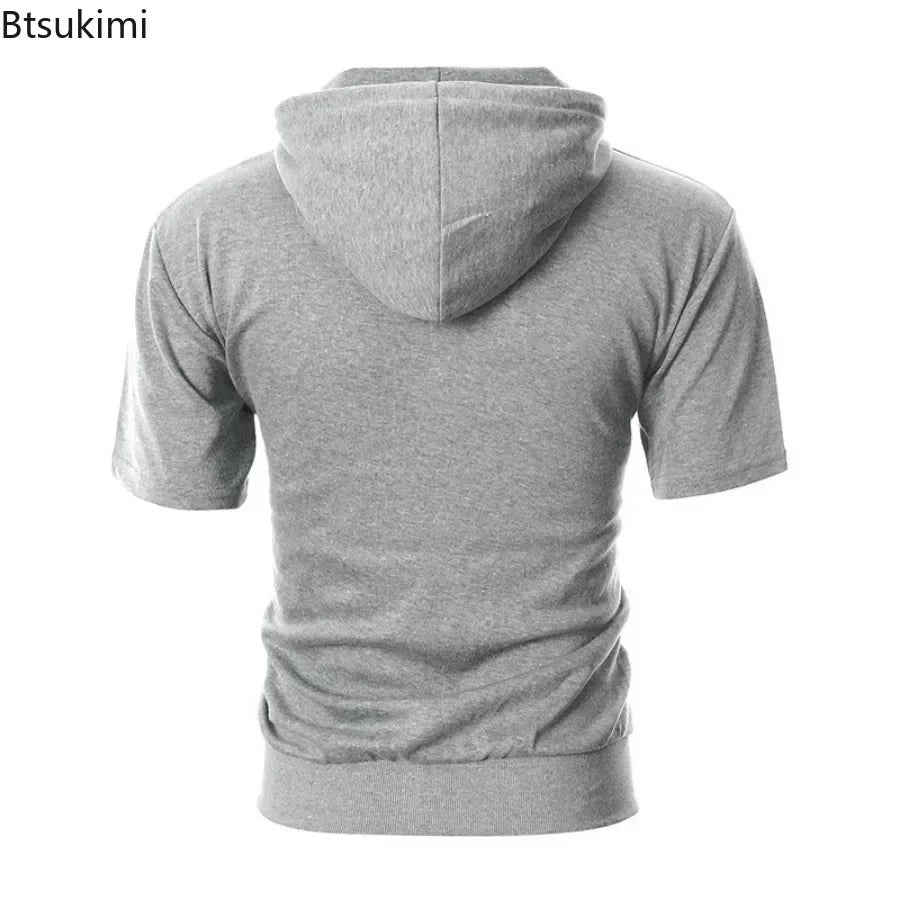 Slim Zip Short-Sleeve Hoodie