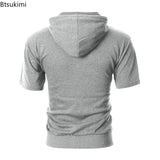 Slim Zip Short-Sleeve Hoodie