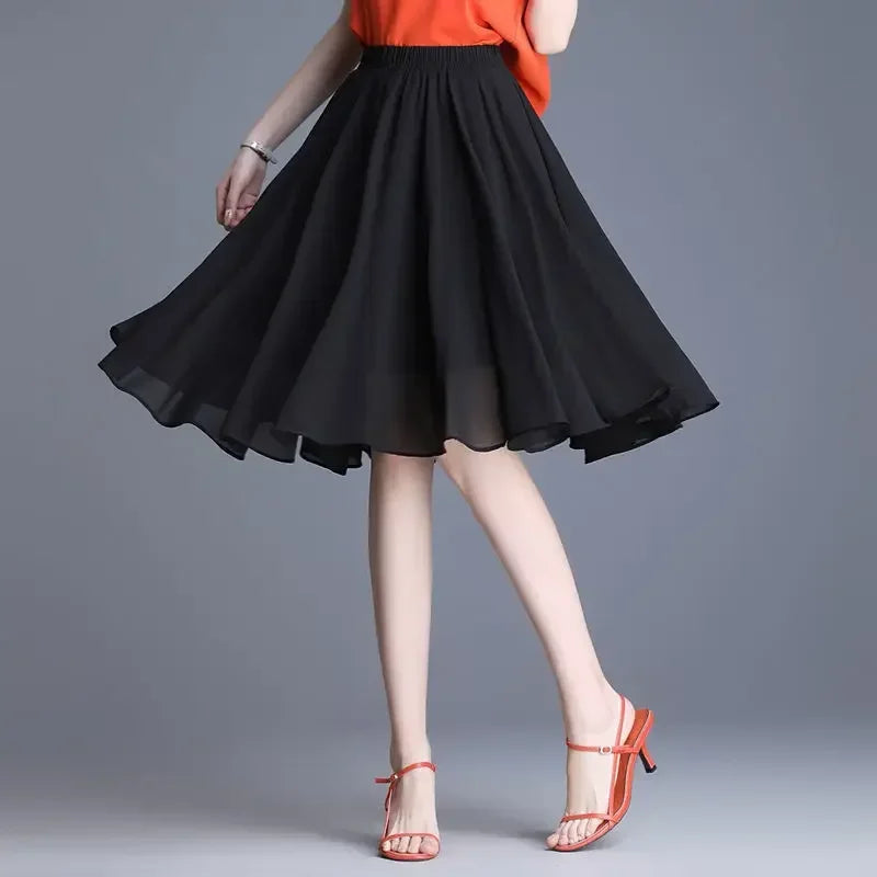 Chiffon A-Line Mini Skirt