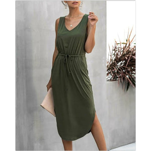 Casual Sleeveless Midi Dress