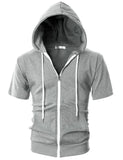 Slim Zip Short-Sleeve Hoodie
