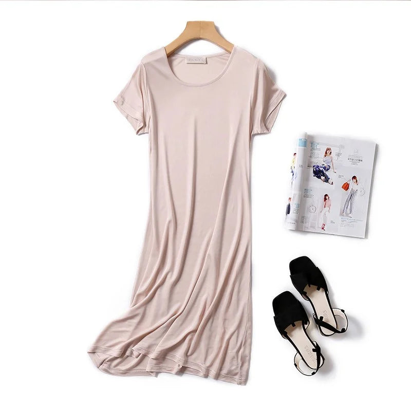 Silky Summer T-Shirt Dress