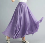 Cotton Linen Maxi Skirt