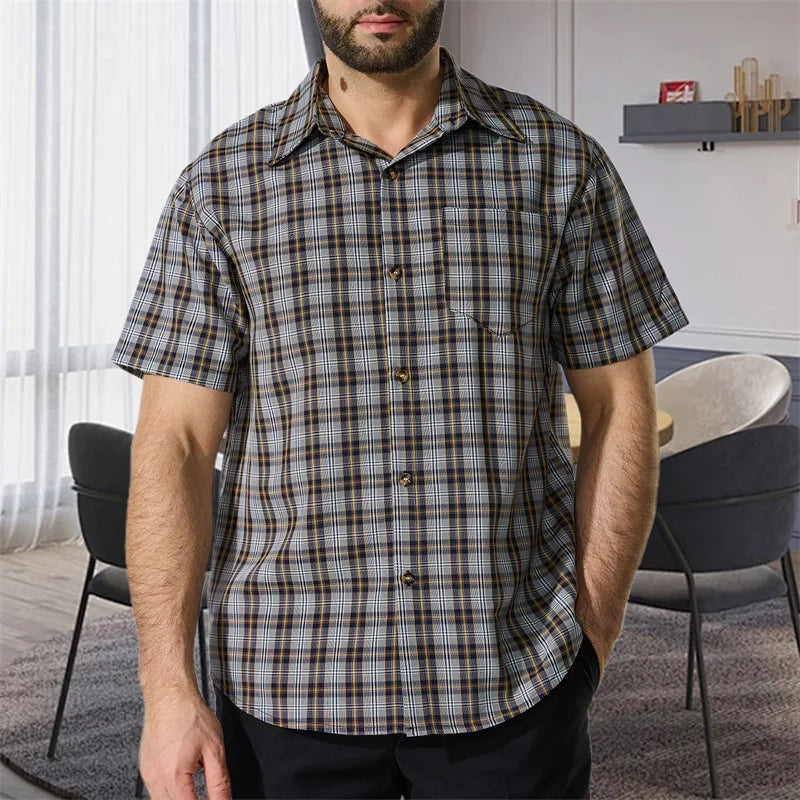 Plaid Button-Down Shirt