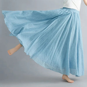 Cotton Linen Maxi Skirt