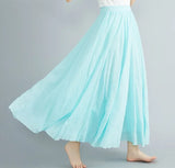 Cotton Linen Maxi Skirt