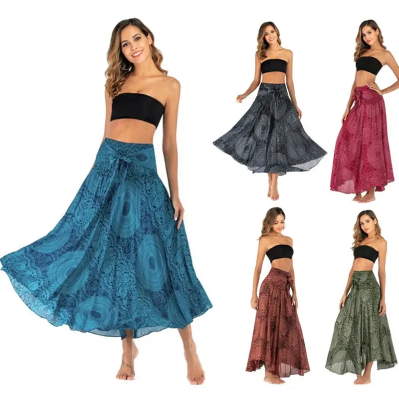 Boho Floral Long Skirt