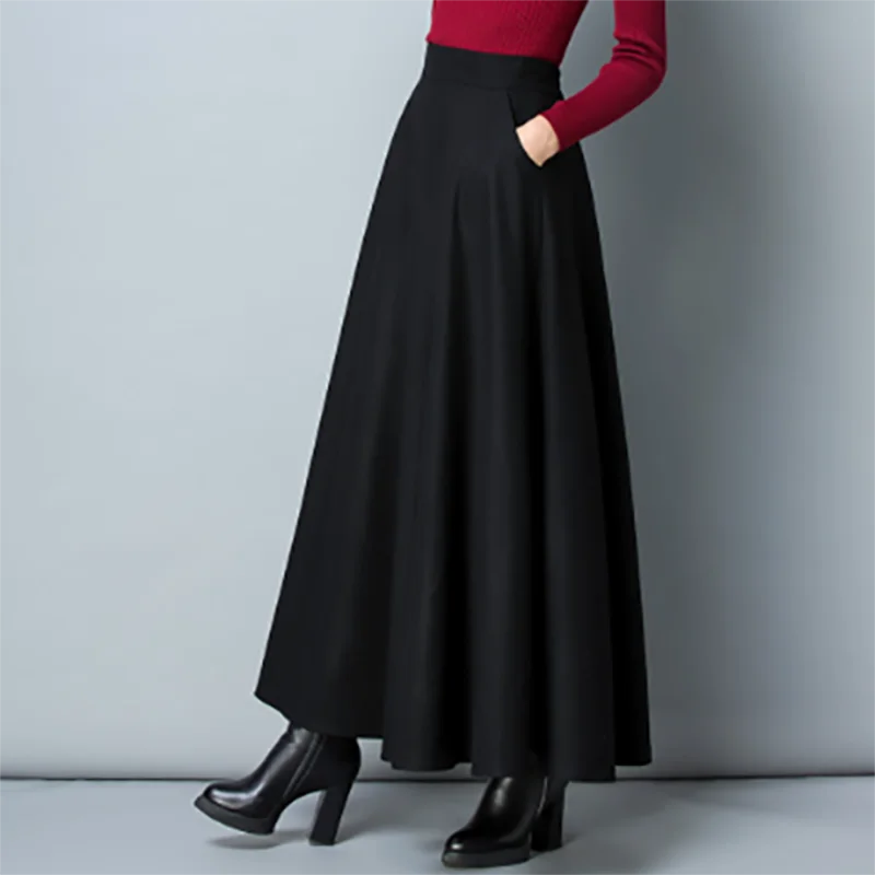 Elegant Wool A-Line Skirt