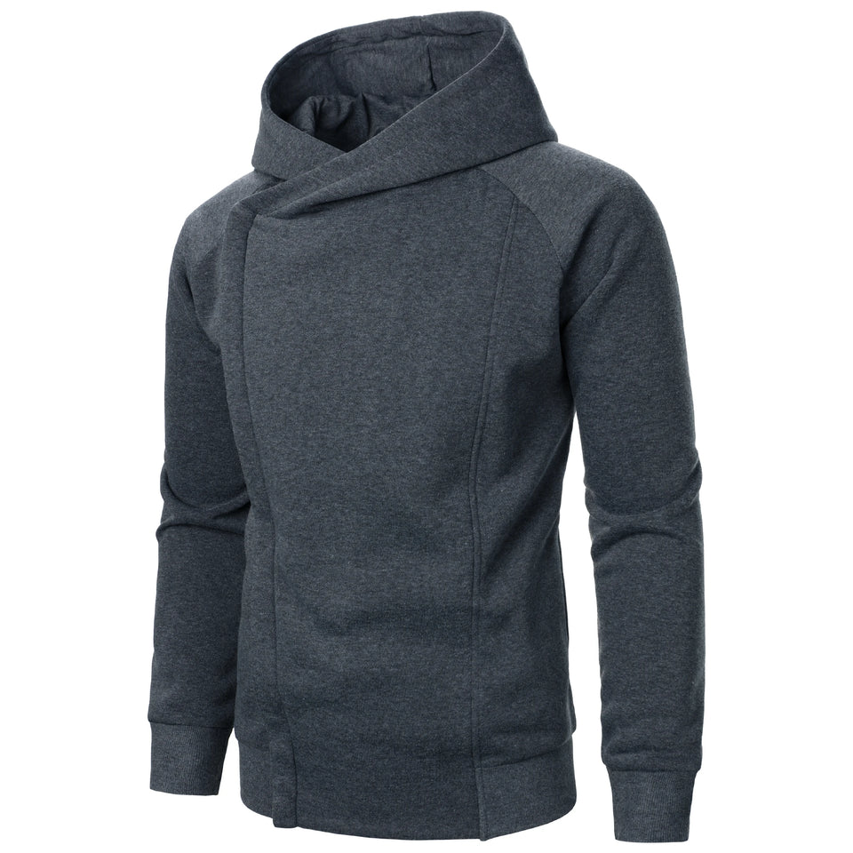 Solid Color Zipper Hoodie