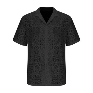 Lace Hollow Button-Down