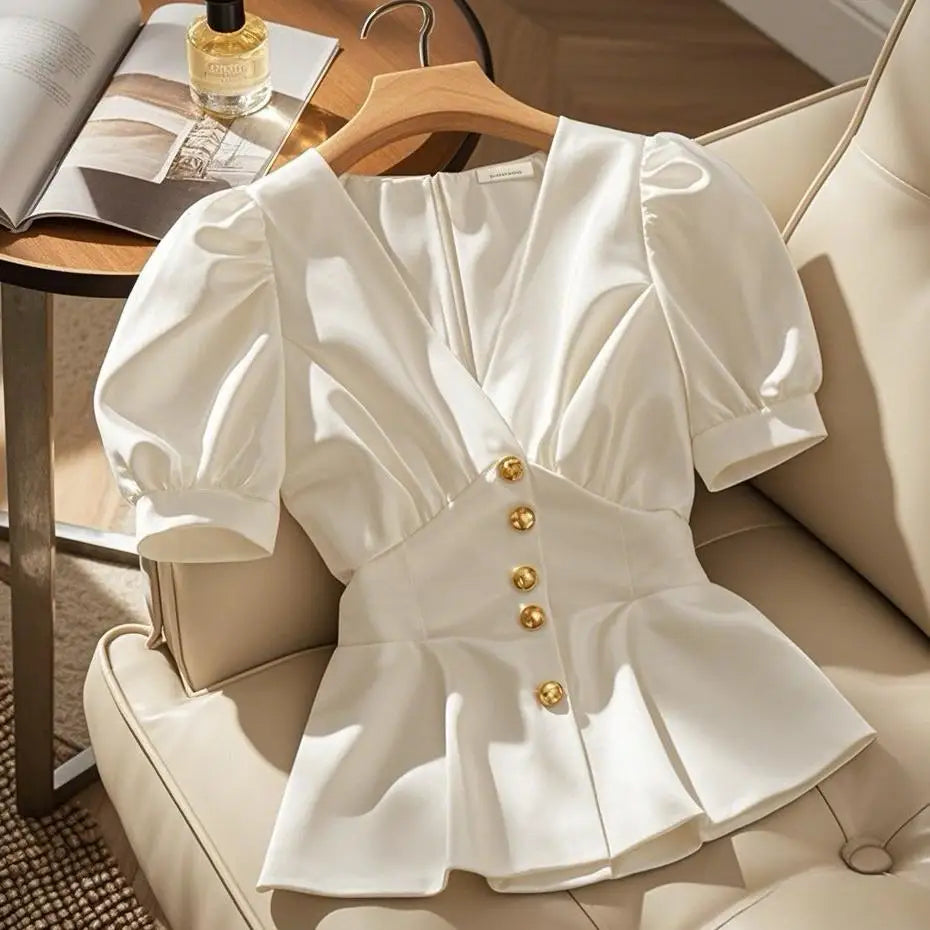 Elegant Retro Slim Blouse