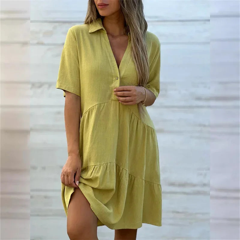 Casual Cotton Linen Dress