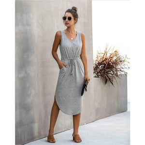 Casual Sleeveless Midi Dress