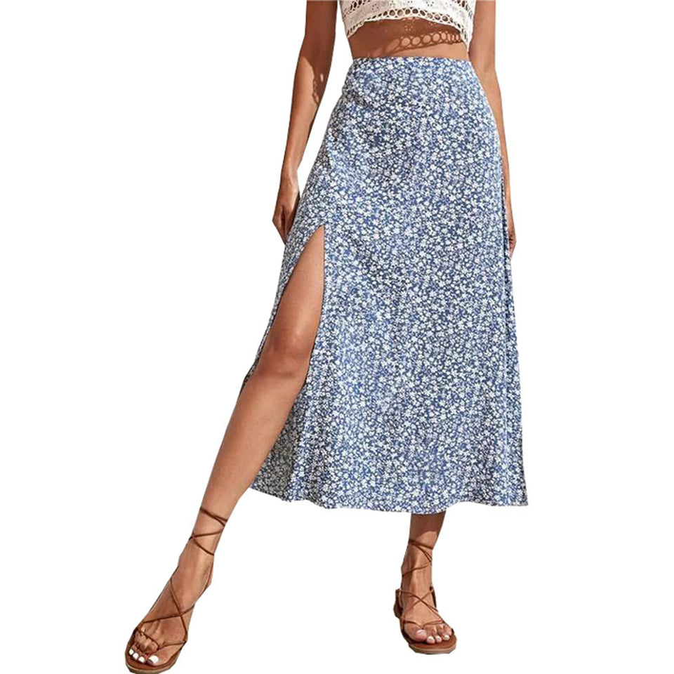 Floral A-Line Midi Skirt