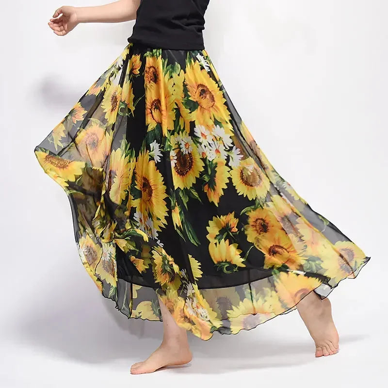 Bohemian Chiffon Long Skirt