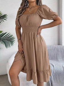 Square Neck Lotus Dress