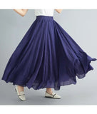 Cotton Linen Maxi Skirt