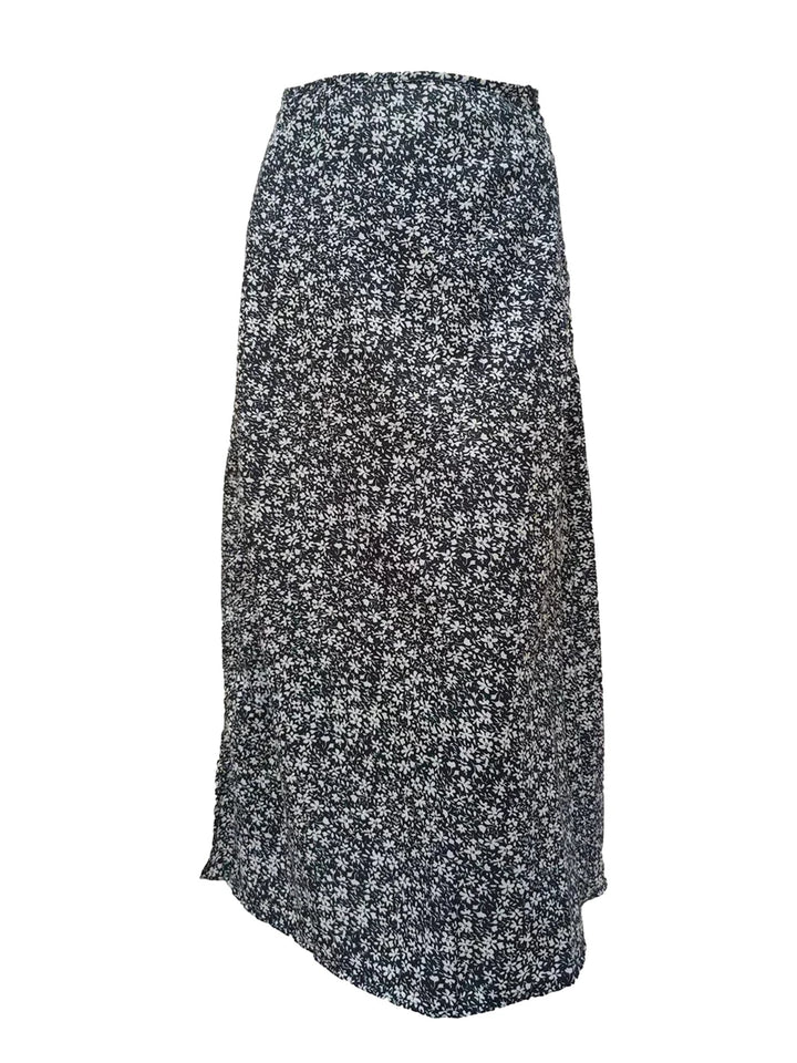 Floral A-Line Midi Skirt