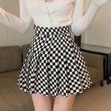 Plaid Pleated A-Line Skirt