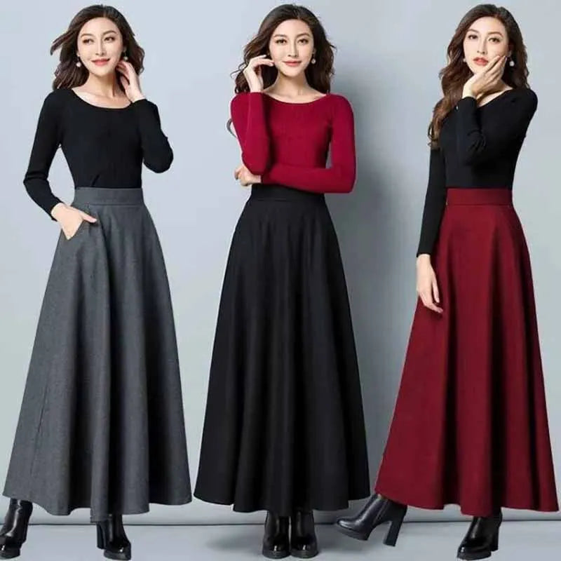 Elegant Wool A-Line Skirt
