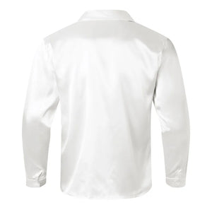 Satin Wrap V-Neck Shirt
