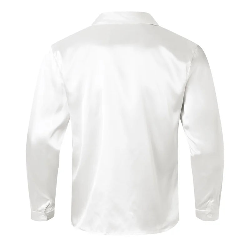 Satin Wrap V-Neck Shirt