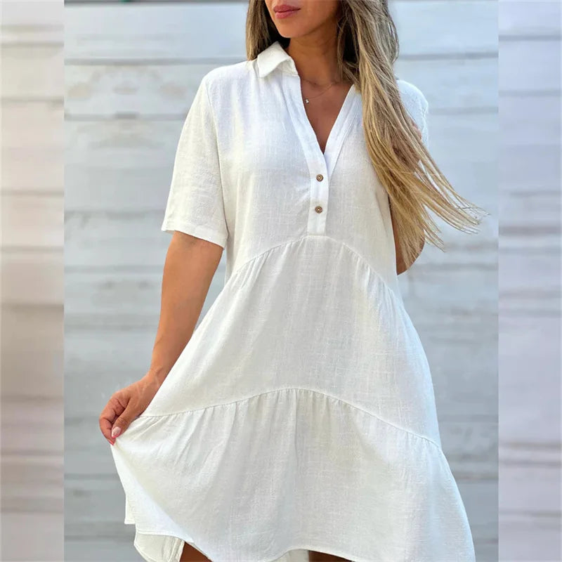 Casual Cotton Linen Dress