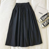 Korean Pleated Midi Skirt