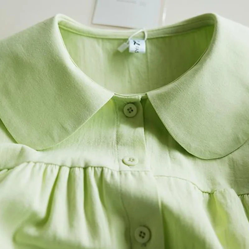 Blue Korean Spring Blouse