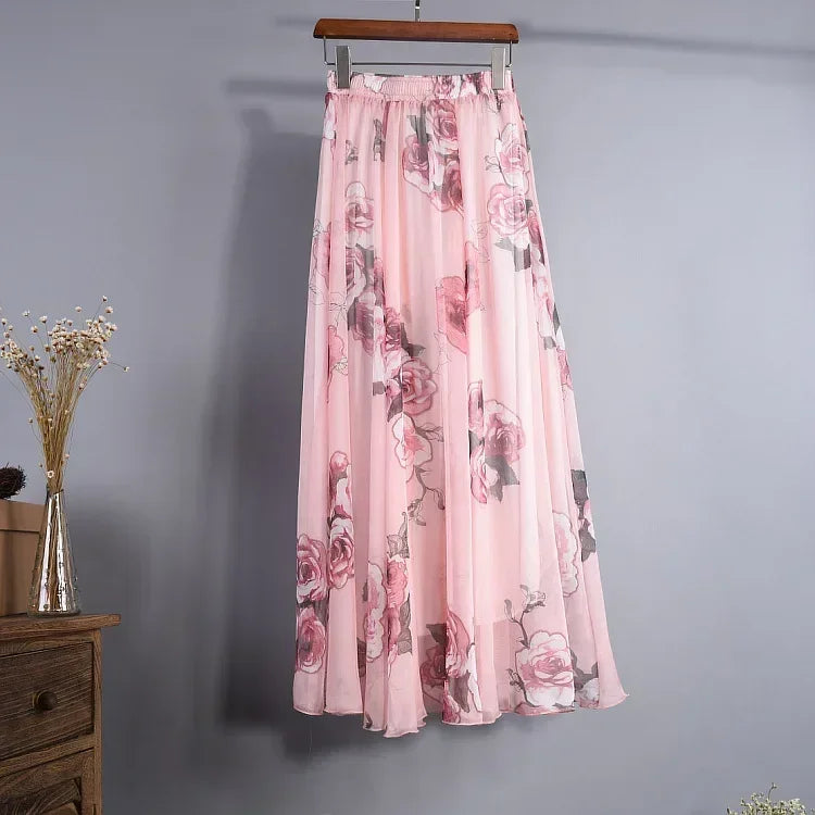 Bohemian Chiffon Long Skirt