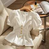 Elegant Retro Slim Blouse