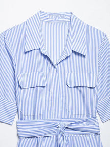 Blue Stripe Midi Dress