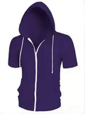 Slim Zip Short-Sleeve Hoodie
