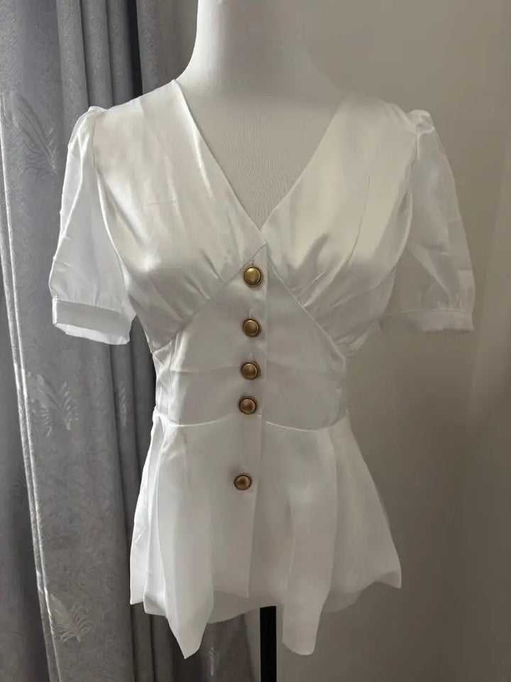 Elegant Retro Slim Blouse
