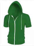 Slim Zip Short-Sleeve Hoodie