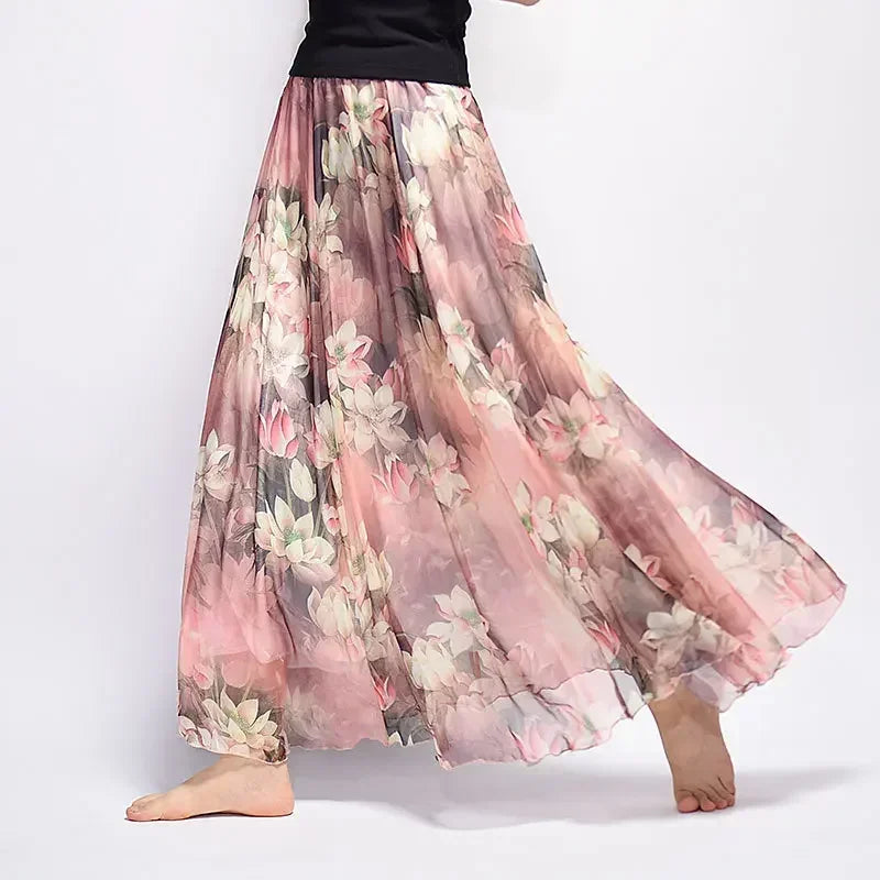 Bohemian Chiffon Long Skirt