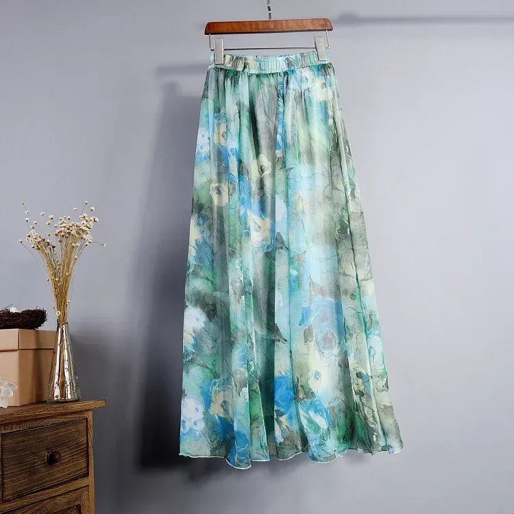 Bohemian Chiffon Long Skirt