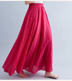 Cotton Linen Maxi Skirt